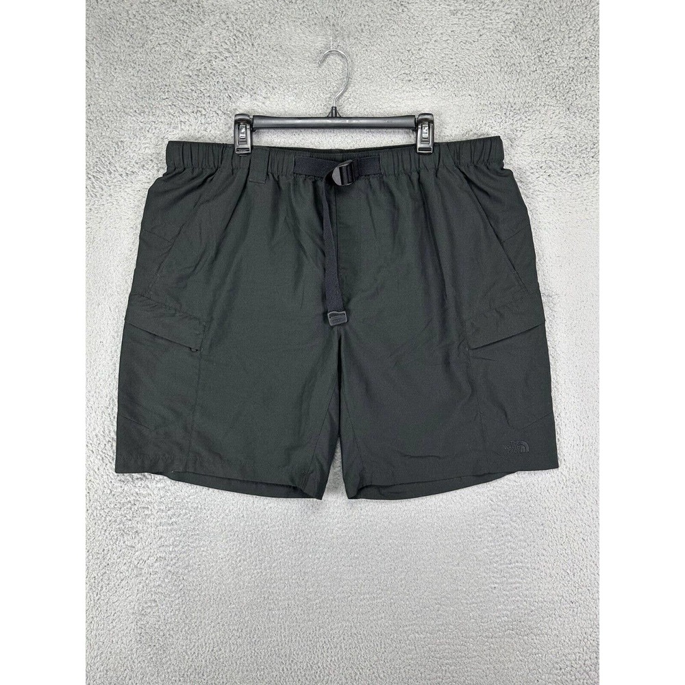 The North Face Shorts Men XL Black Lined Belted Elastic Waist Cargo Hiking Hiker